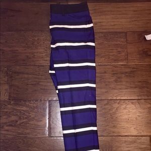 Express editor ankle pant 00R striped navy black